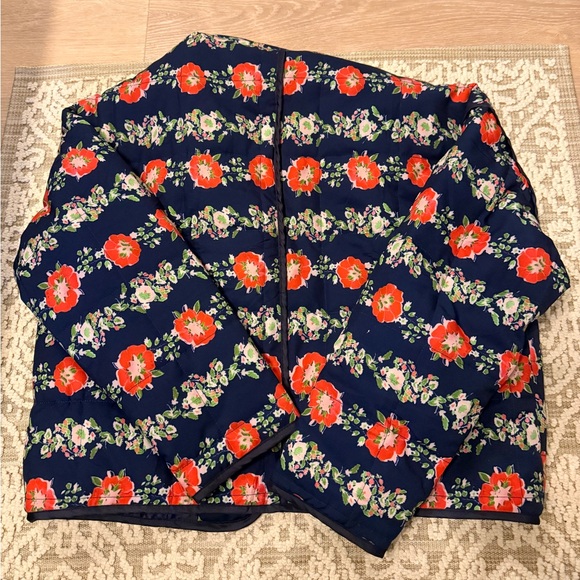 Floral Women's Jacket - Navy and Red - Picture 4 of 7